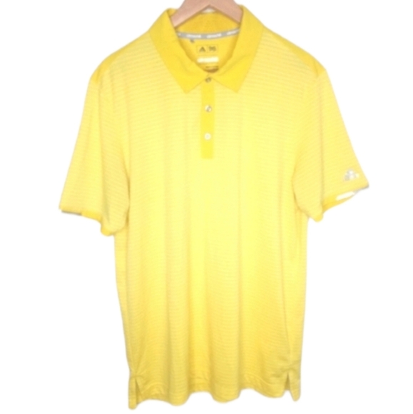 Adidas Climachill Striped Yellow Polo Shirt - Picture 1 of 10